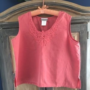 Coldwater Creek Salmon Sleeveless Blouse Size XL